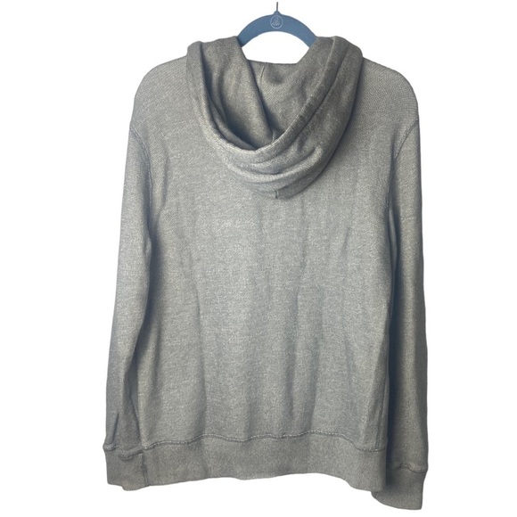 J.Crew gray medium long sleeve hooded button v-neck sweatshirt - Picture 2 of 5